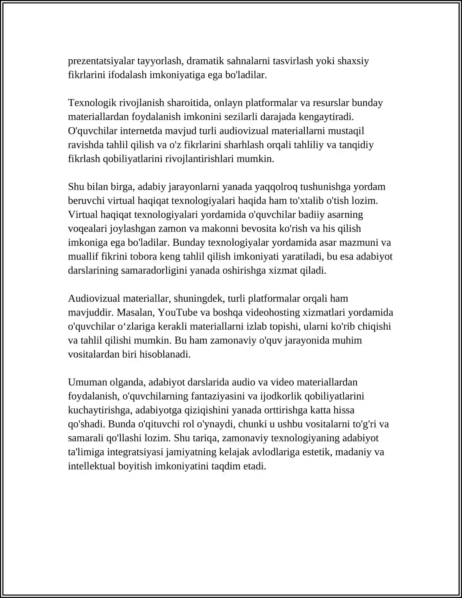 Adabiyot darslarida audiovisual va texnik vositalardan foydalanish 4