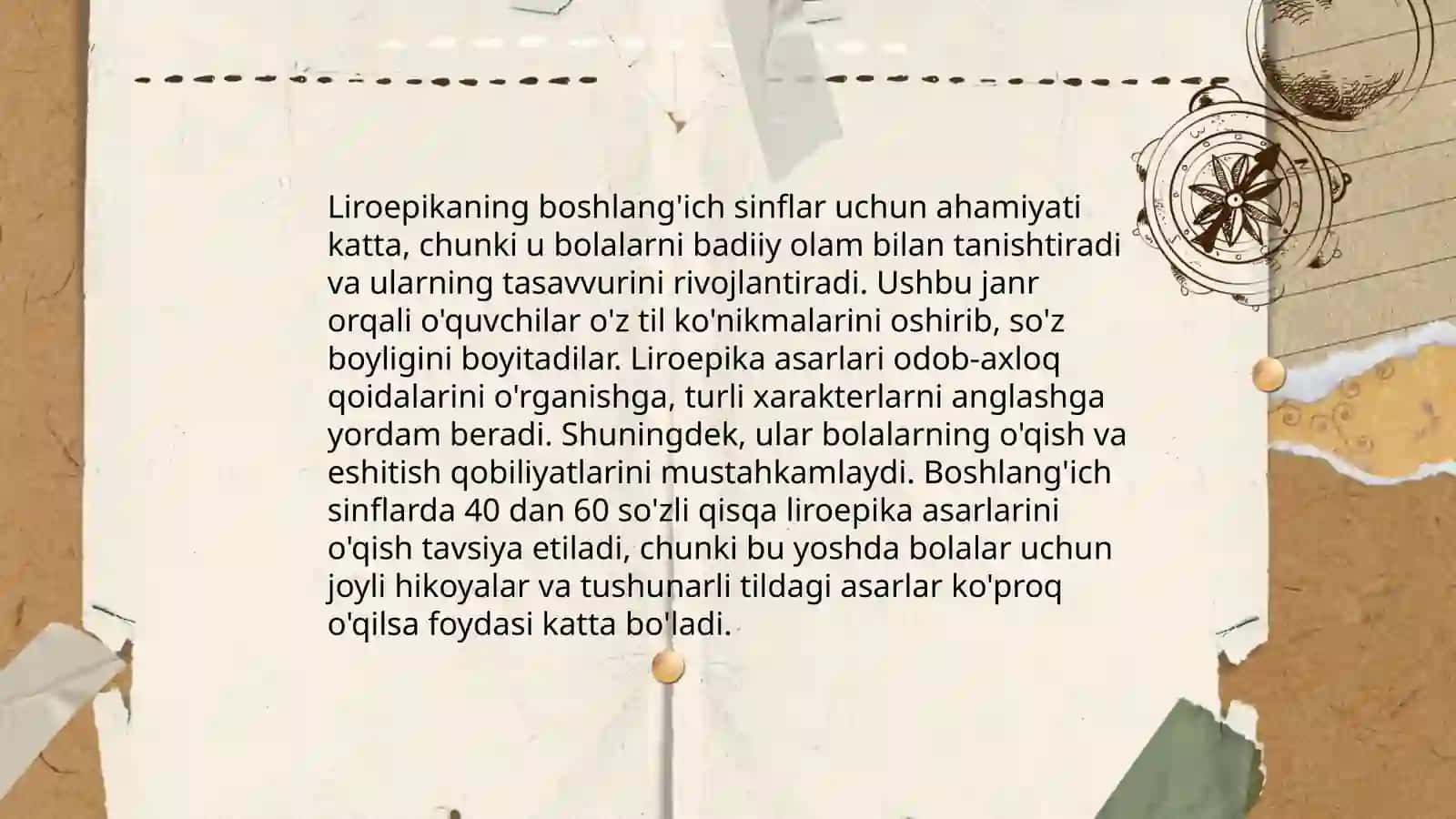 Boshlangʻich sinflarda liroepik asarlar ustida ishlash 4