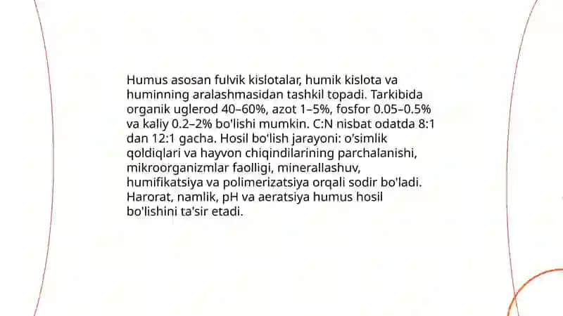 Tuproqlarning kimyoviy tarkibi va organik qismi ularning ahamiyati 4