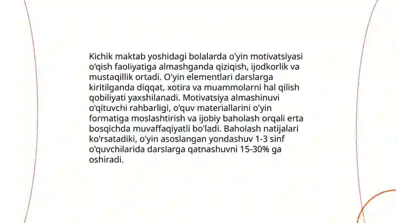 O'yin faoliyatidan o'qish faoliyatiga o'tishning pedagogik asoslari 4