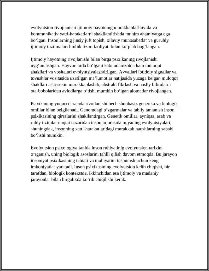 ODAM PSIXIKASINING PAYDO BOʻLISHI VA TARAQQIYOTI 4