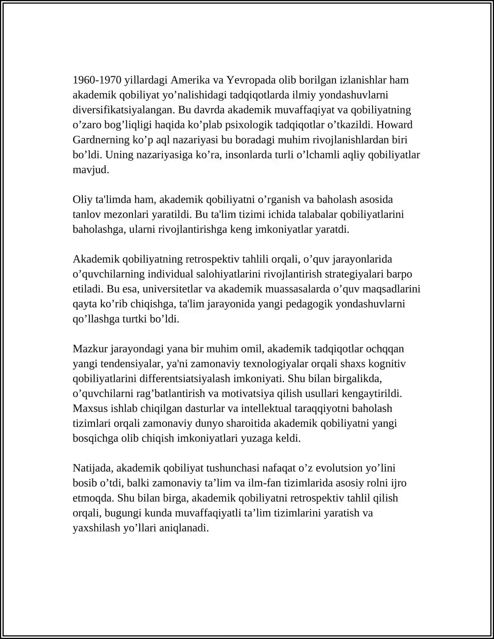 AKADEMIK QOBILIYAT MUAMMOSINING RETROSPEKTIV TAHLILI 4