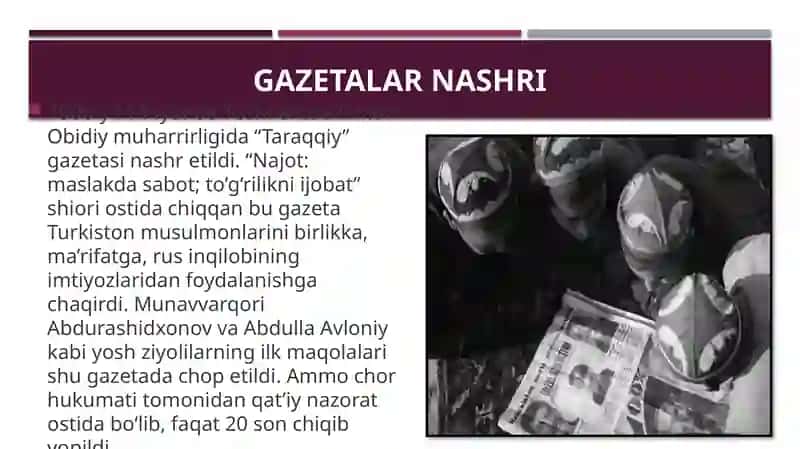 Jadid adabiyotda gazeta-jurnallar faoliyati 4