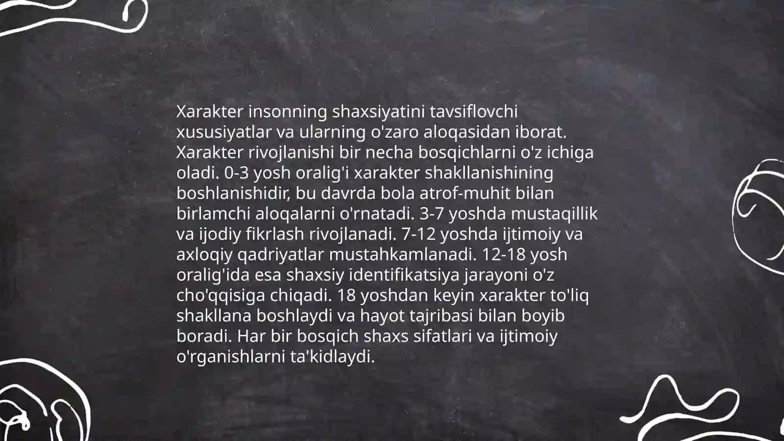 Shaxsning individual xususiyatlari. Temprament. Xarakter.Qobilyatlar va ularning diagnostikasiga doir metodikar taxlili 4