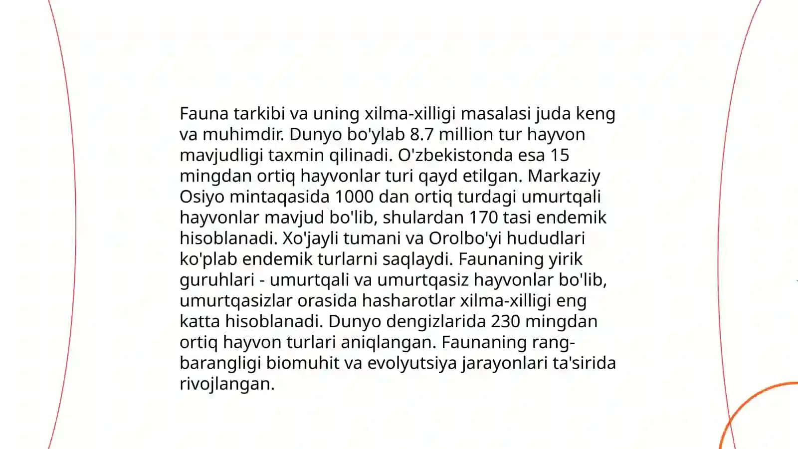 Zoogeografiyada fan tushunchasi. Fauna tarkibi 4