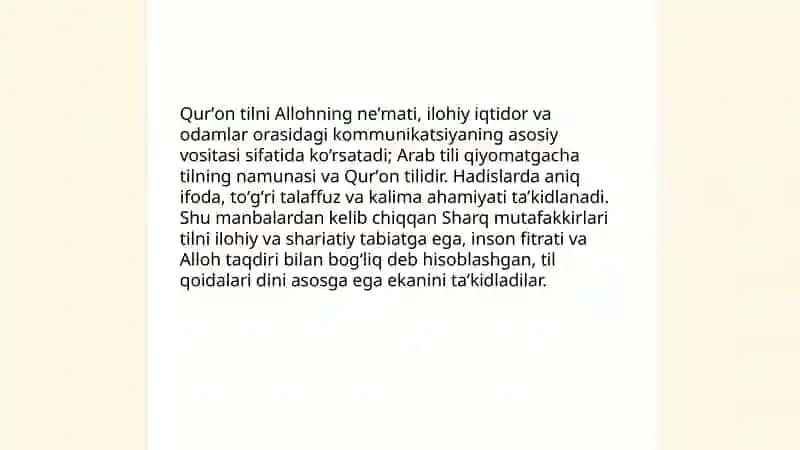 Sharq mutafakkirlarining til shakllanishiga oid qarashlari 4