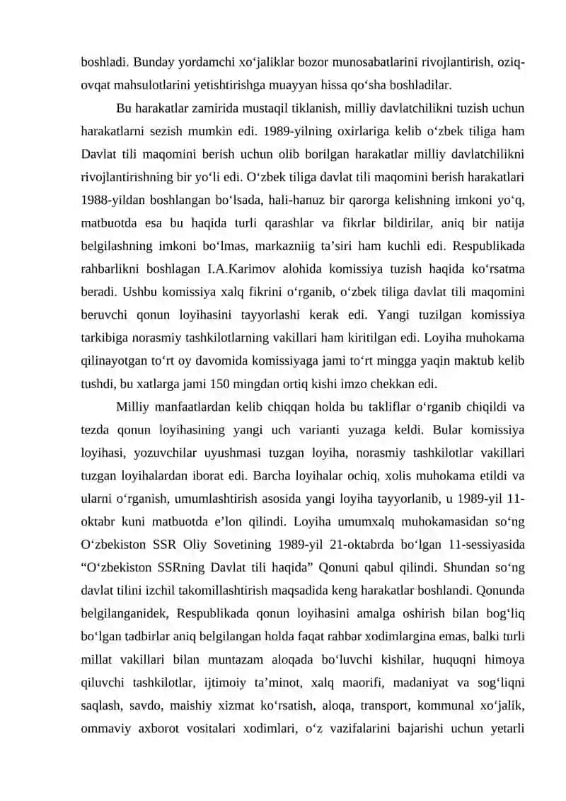 O’zbekiston Respublikasining Davlat mustaqilligini e’lon qilinishi va ijtimoiy-siyosiy jarayonlar 4