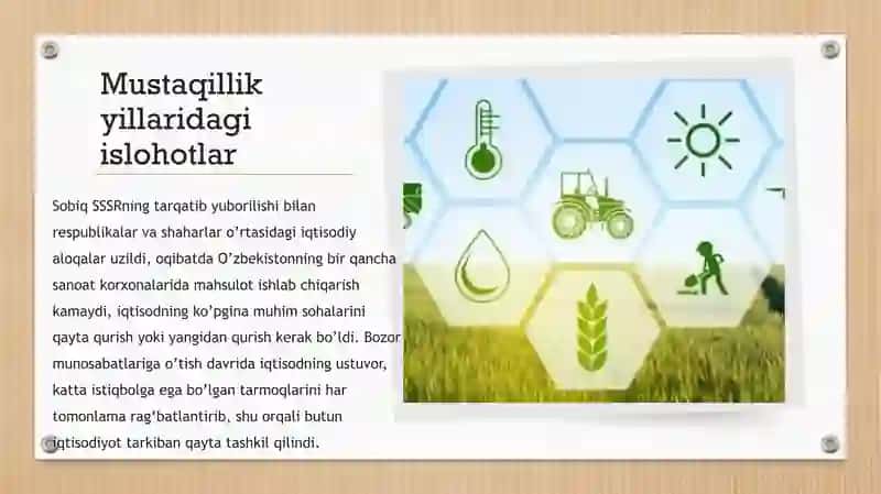 O'zbekiston Respublikasida qishloq xo'jaligidagi islohotlar 4