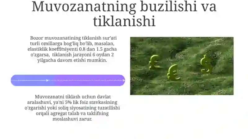 Iqtisodiy muvozanat,uni ta'minlash shart sharoitlari va aniqlash usullari 4