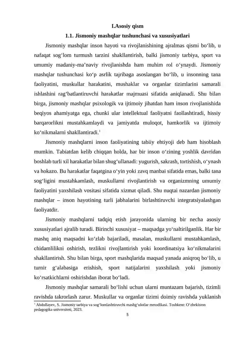 Jismoniy mashqlar jismoniy tarbiyaning asosiy vositasi sifatida 4