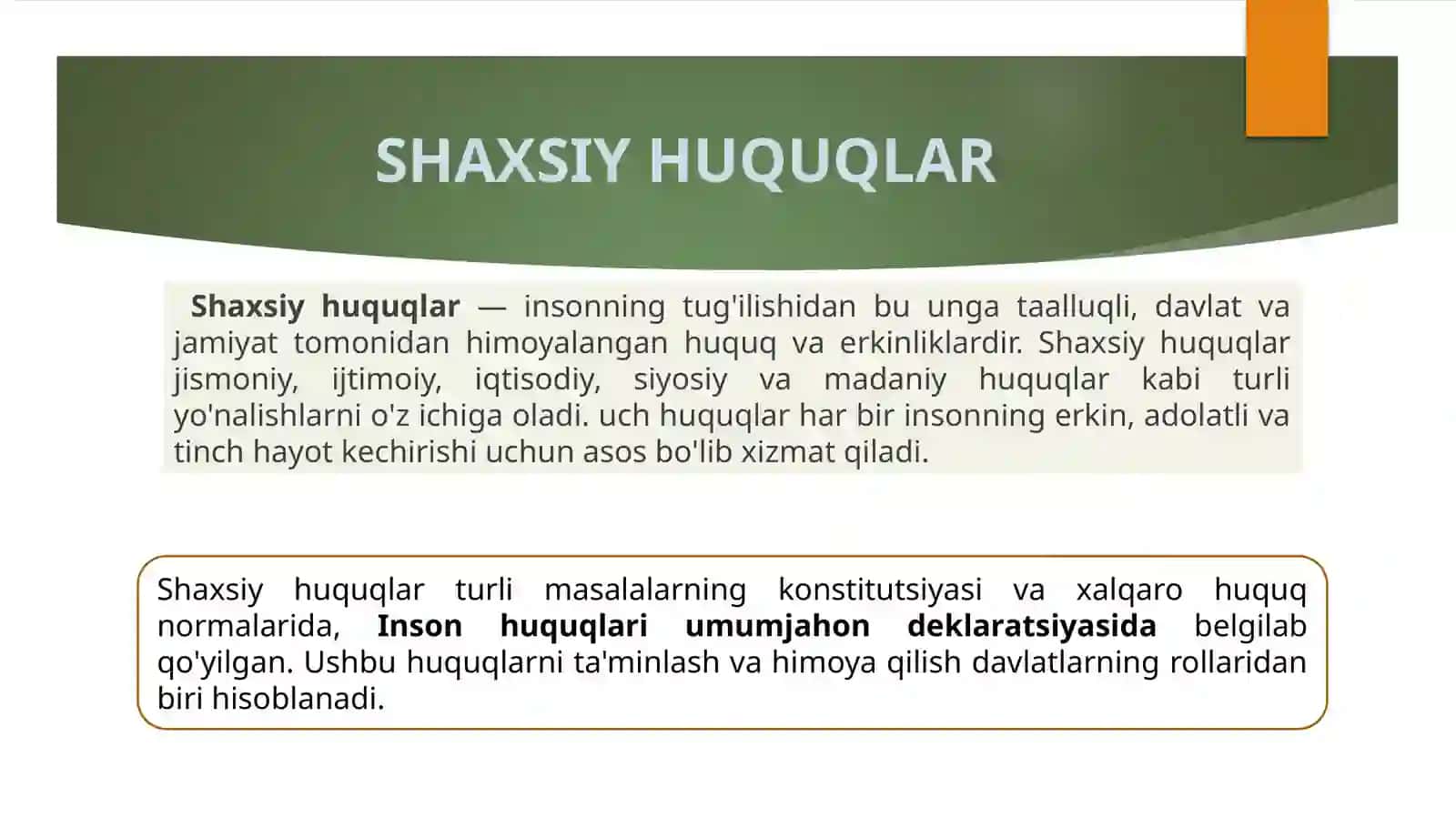 “FUQAROLARNING SHAXSIY, SIYOSIY, IQTISODIY, MA’DANIY VA EKOLOGIK HUQUQLARI” 4