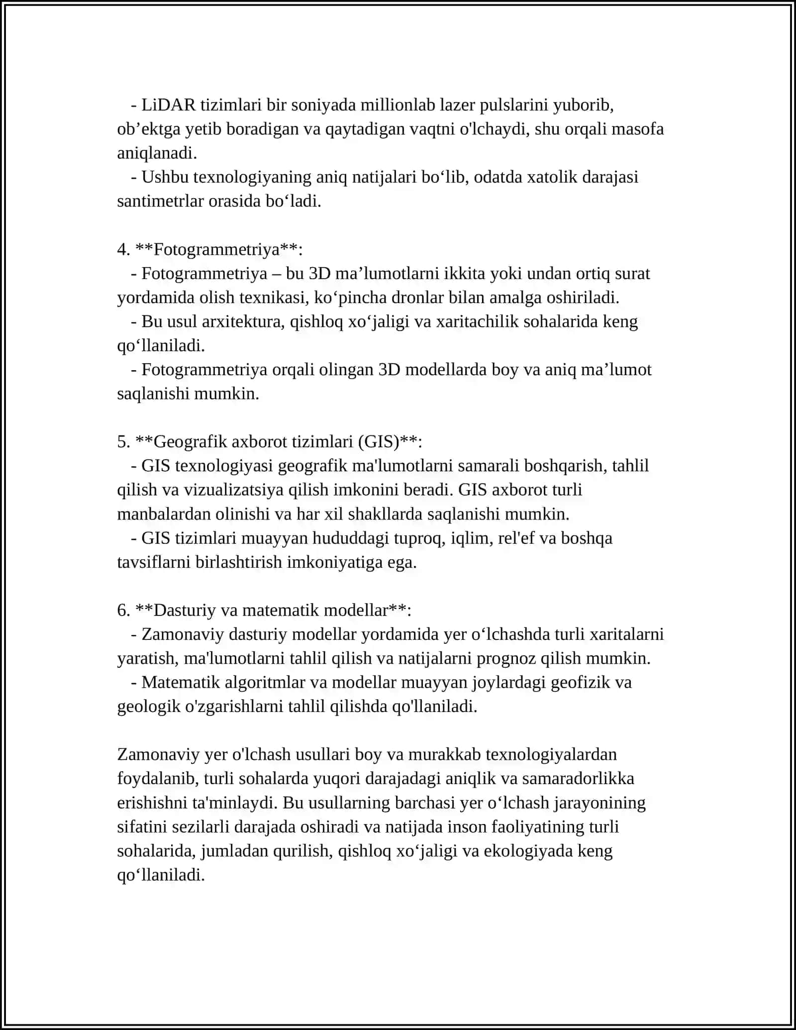 GEODEZIYA VA TAPAGRAFIYA ASOSLARI FANI YUQORI DARAJADA RIVOJLANISH OMILLARI 4