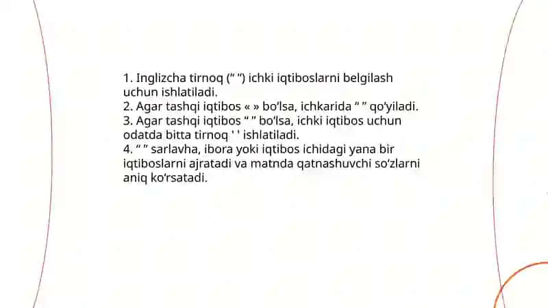 Tinish belgilarining qo'shaloq holda qo'llanish o'rinlari 4
