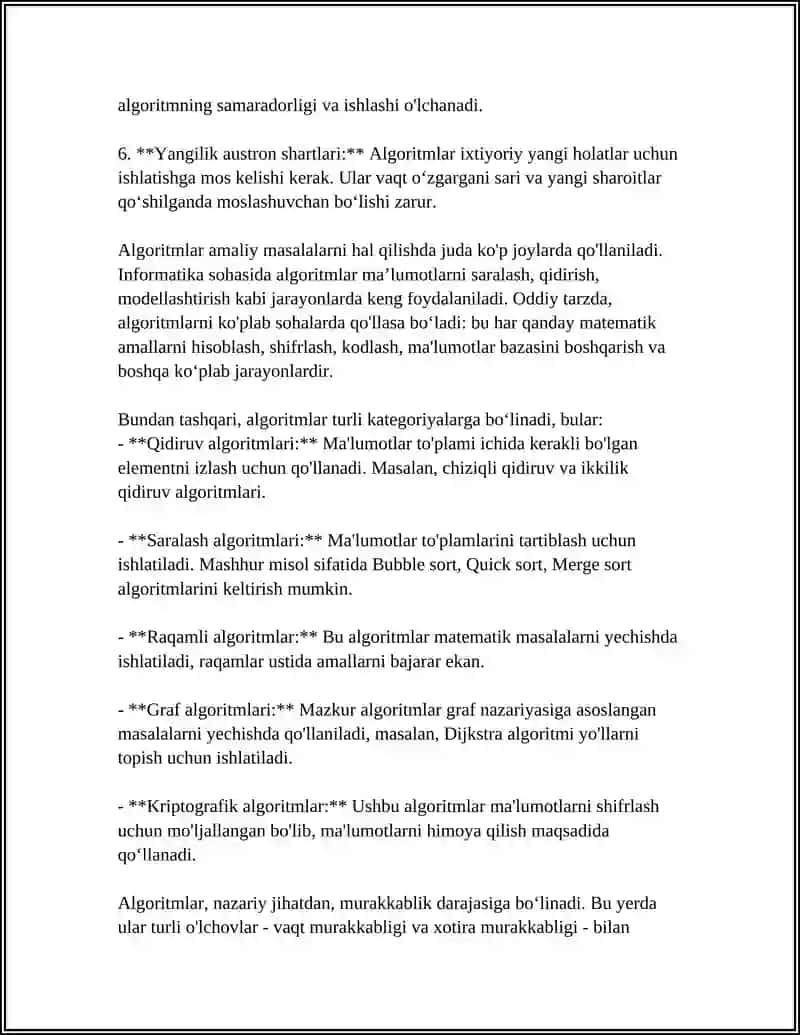ALGORITM VA ULARNING TURLARI 4