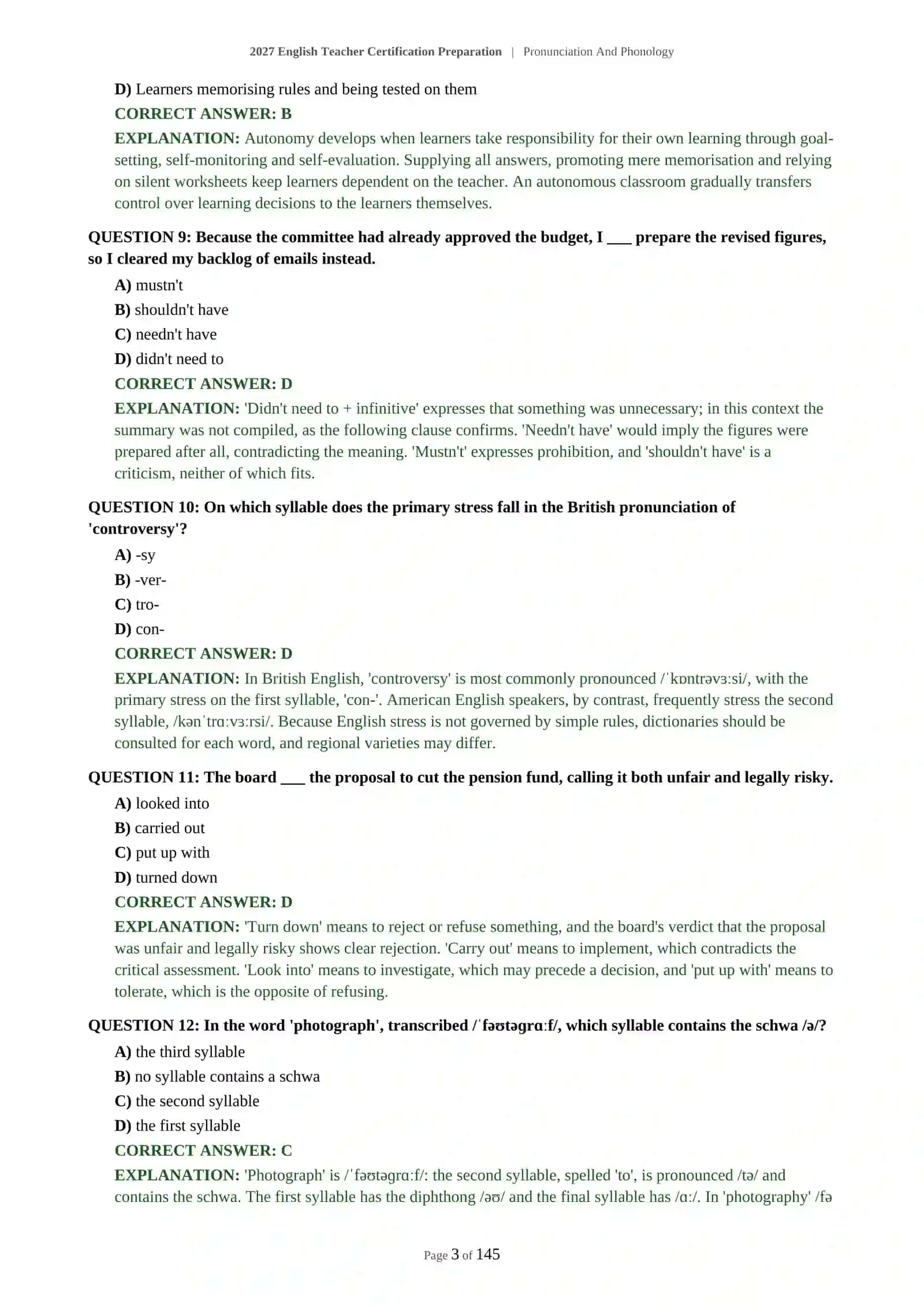 2027 English Teacher Certification Preparation | Pronunciation And Phonology 4