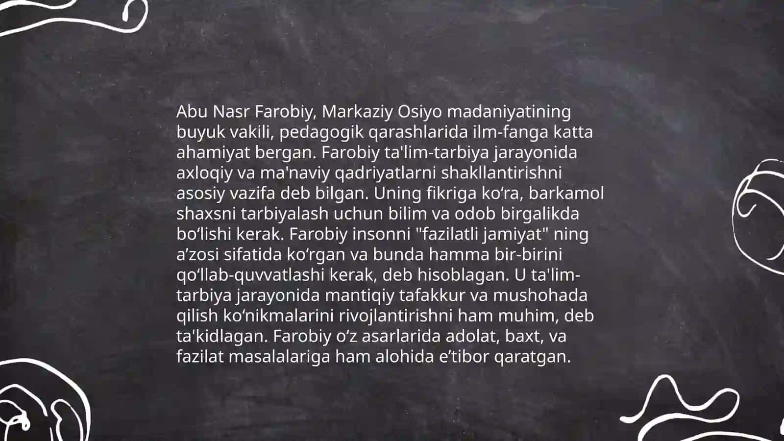 Abu Nasr Farobiyning pedagogik g'oyalari Abu Ali in sino talim tarbiya haqida 4