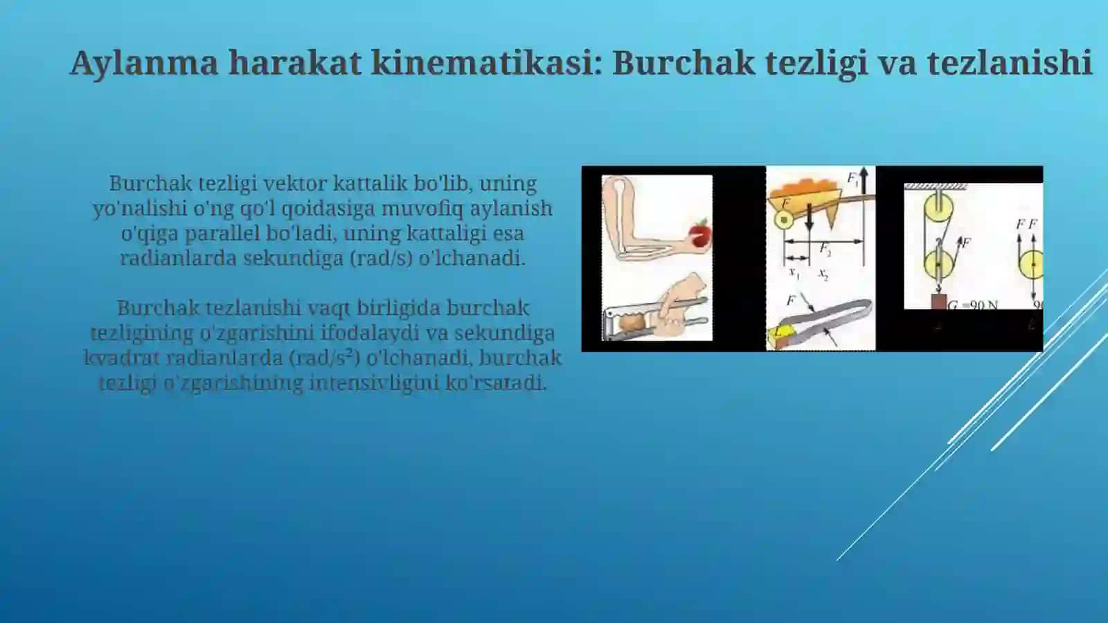 Qattiqjismningqozg'almasnuqtaatrofidagiaylanmaharakati 4