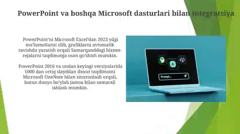 MS PowerPointning dasturiy taʼminoti va uning imkoniyatlari 4