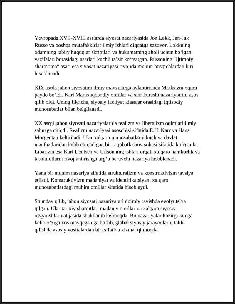 Jahon siyosati fanining nazariy manbalari va konseptual asoslari 4