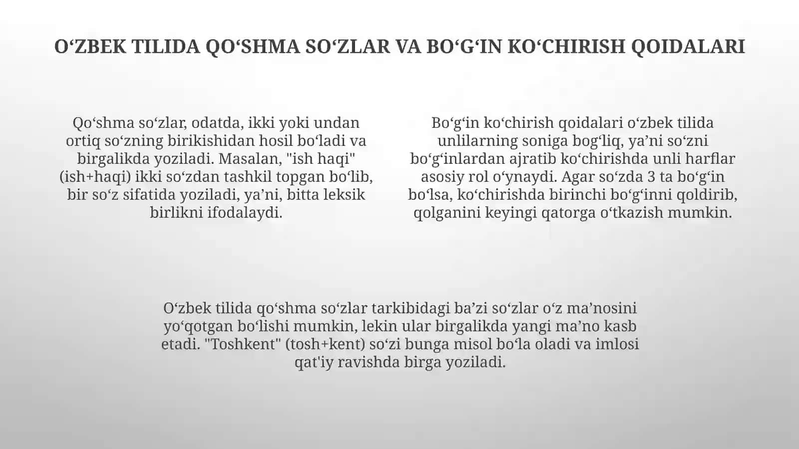 Grafika. O'zbek tilining asosiy imlo qoidalari 4