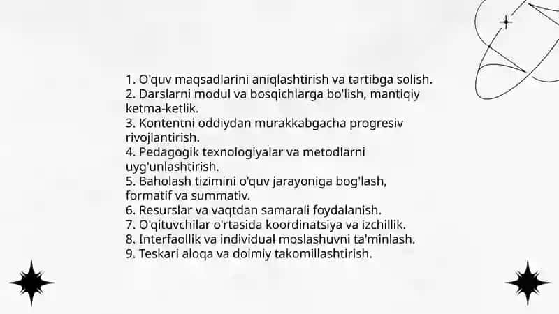 Ta'limning tizimlilik va izchilik prinsplari amalga oshirish qoidalari 4