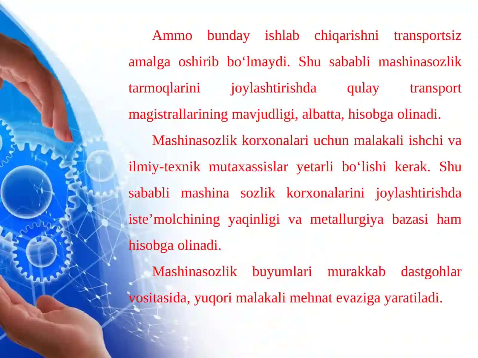 Mashinasozlik va uning tarmoqlari 4