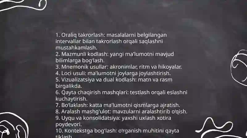 Xotirani rivojlantiruvchi psixologik mashg‘ulotlar 4