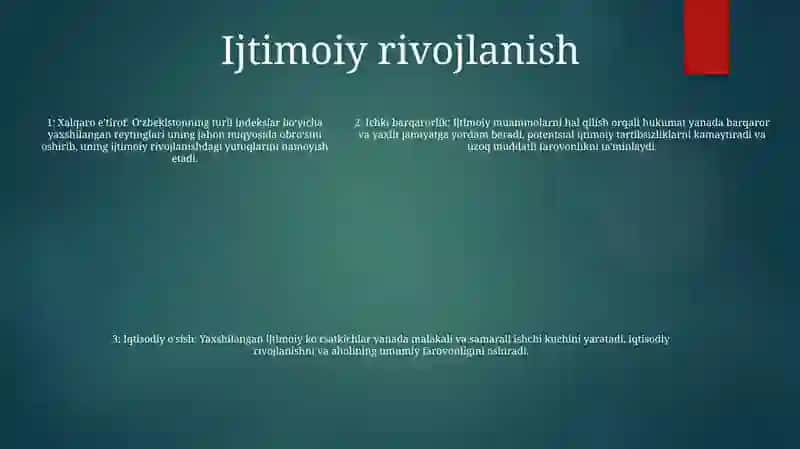 O'Zbekistonni Xalqaro Reytinglardagi Ko'Rsatkichlarini Ko'Tarishning Tarixiy Va Siyosiy Ahamiyati 4