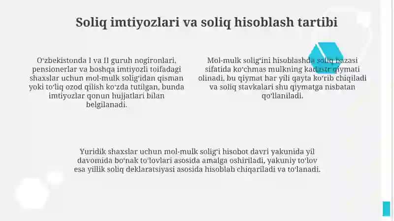 O'zbekistonda mol-mulkni soliqqa tortishning o'ziga xos xususiyatlari 4