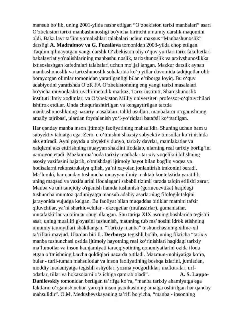 Manbashunoslik faninidan yakuniy imtohon savollariga javoblar 4