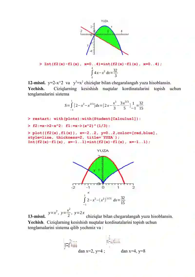 Aniq integralning geometrik tadbiqlari 4