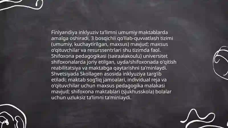 Xorijiy mamlakatlarda inklyuziv taʼlim va gospiyal pedagogika anʼanalari 4