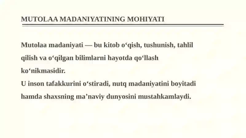 : ZAMONAVIY YOSHLAR ORASIDA MUTOLAA MADANIYATINING HOLATI VA UNI OSHIRISH YO’LLARI 4