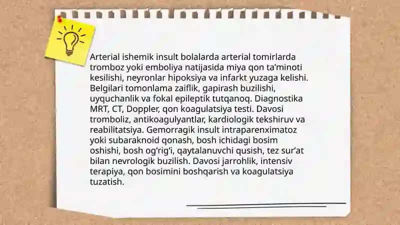 Bolalarda bosh miya qon aylanishining oʻtkir buzilishlari 4
