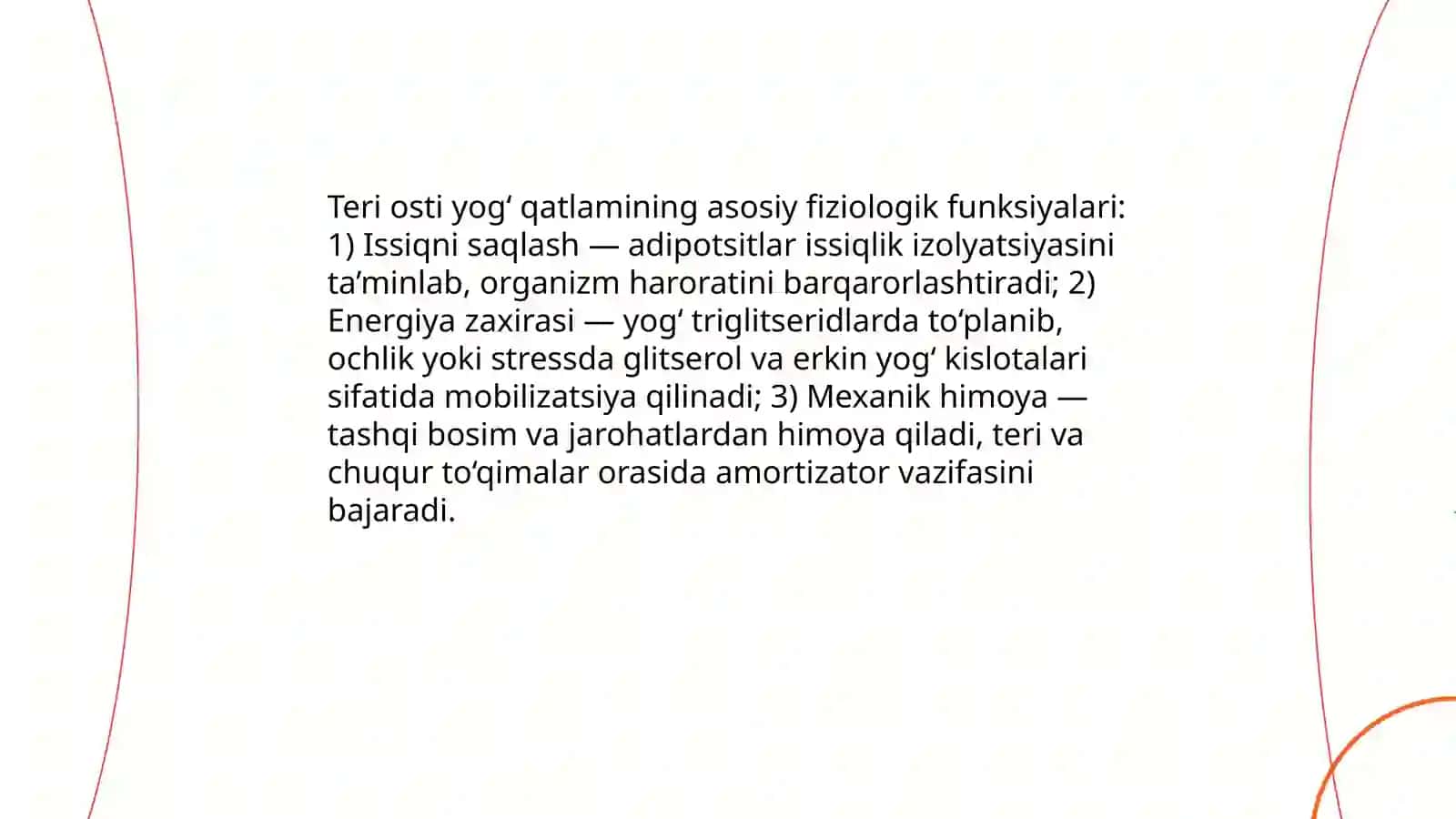 Teri osti yog‘ qatlamini xususiyatlari 4