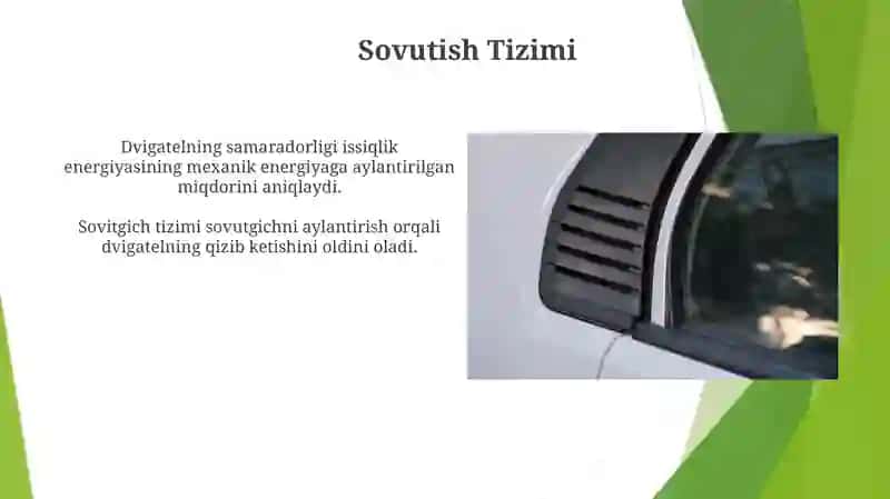 Avtomobilda issiqlik energiyasining mexanik energiyaga aylantirish shart-sharoitlari 4