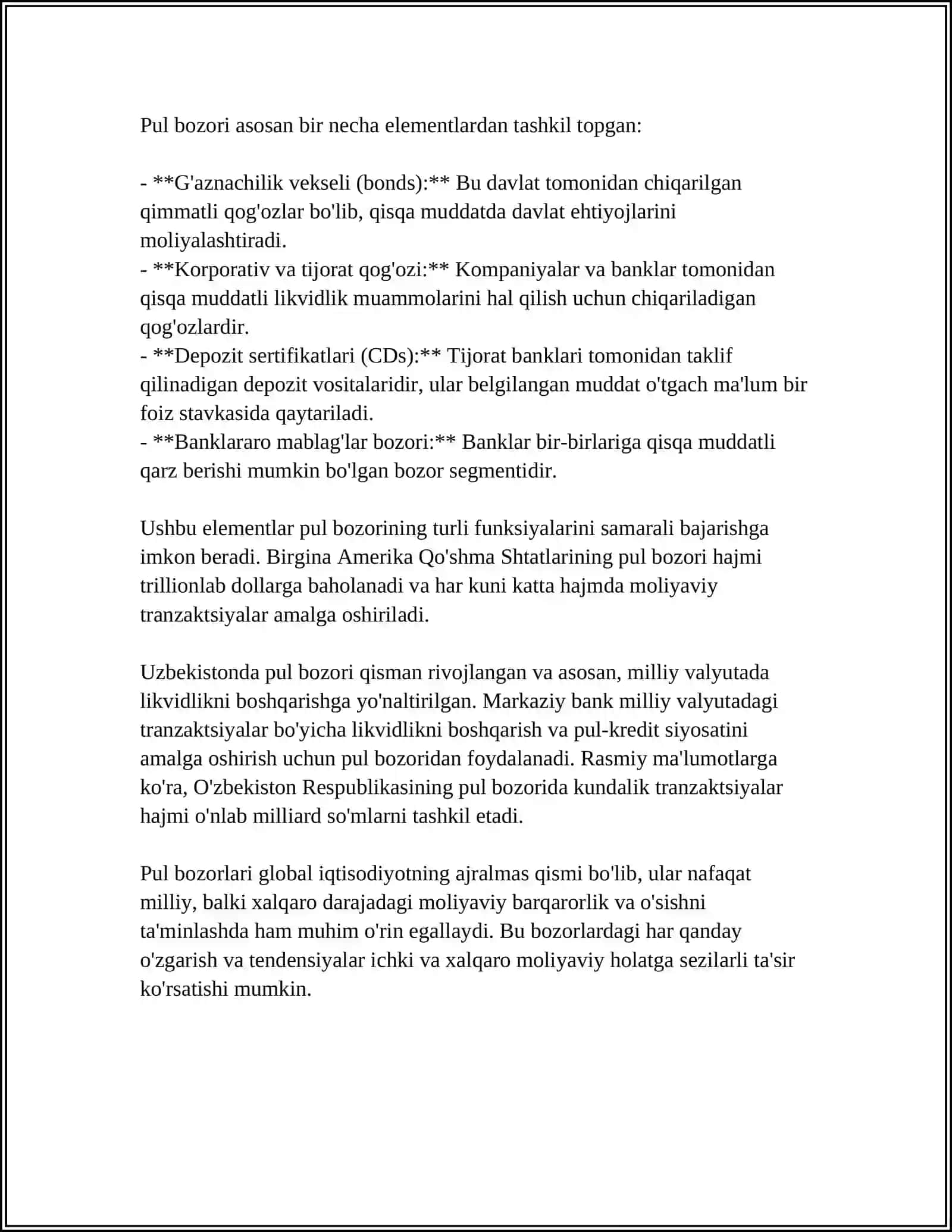 PUL BOZORIDA MUVOZANAT.PUL-KREDIT SIYOSATI 4