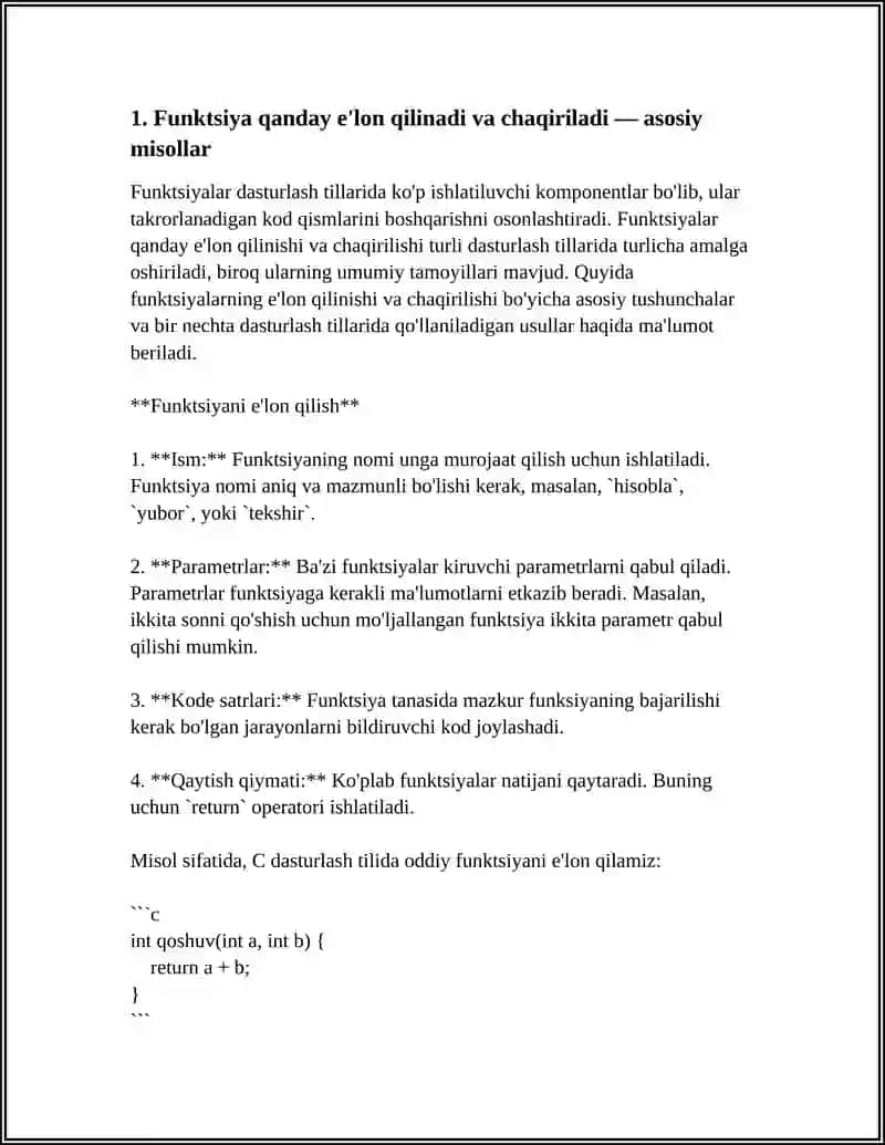 PYTHON'DA FUNKSIYALAR YARATISH VA ULARDAN QAYTA FOYDALANISH BO'YICHA MISOLLAR 4