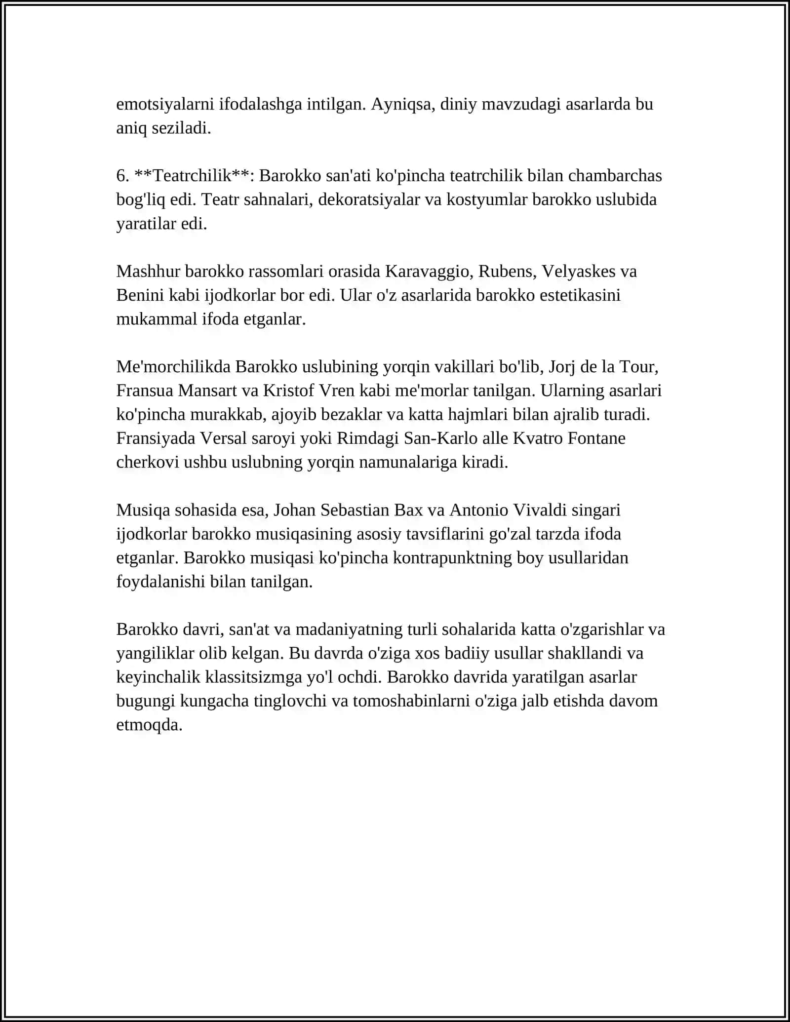 YUKSALGAN BAROKKO ARXITEKTURASI VA SANATI TAVSIFI 4