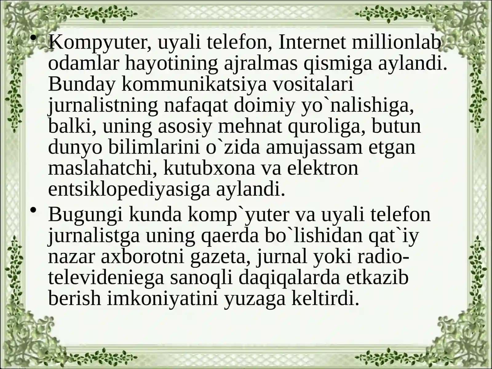Yangi axborot texnologiyalari va yangi jurnalistika 4