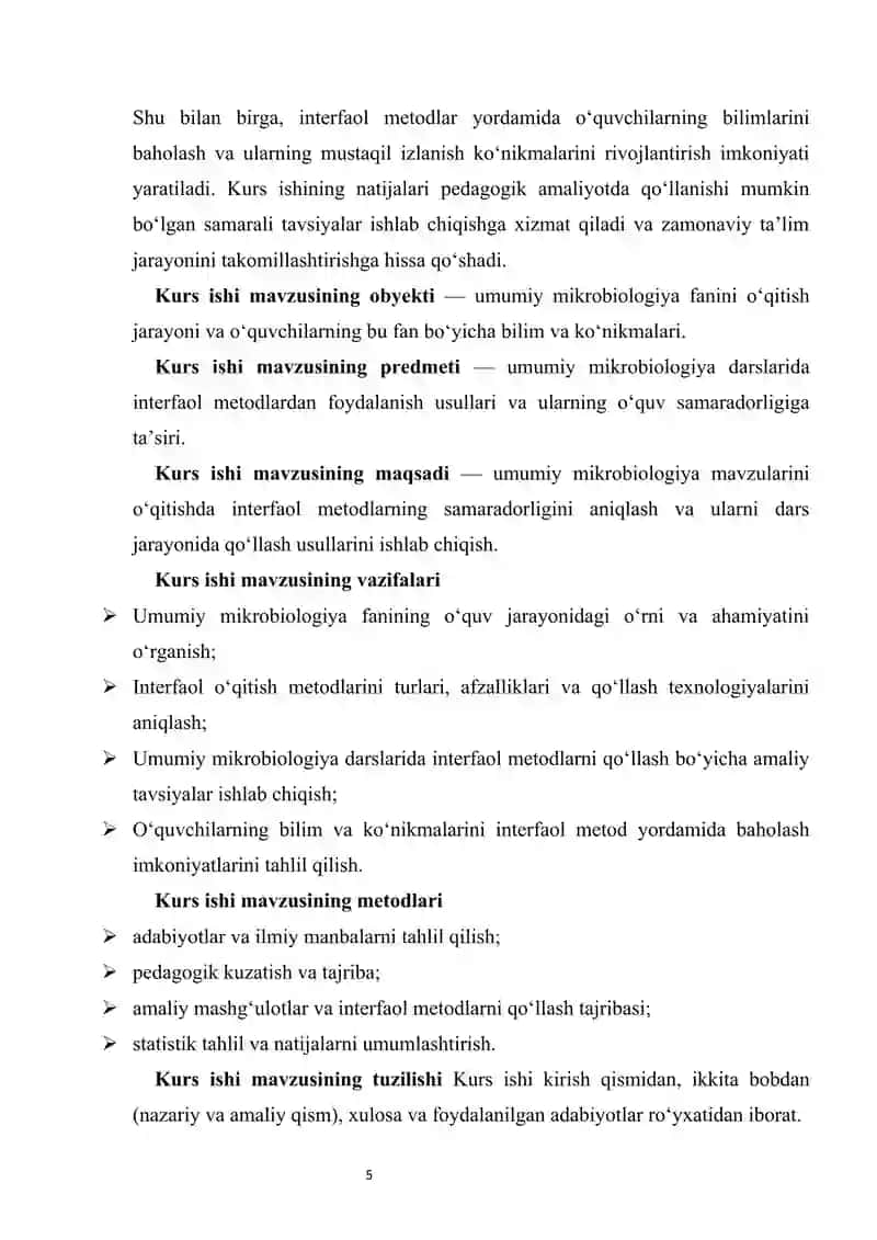 Umumiy mikrobiologiya mavzularini o‘qitishda interfaol metodlardan foydalanish usullari 4