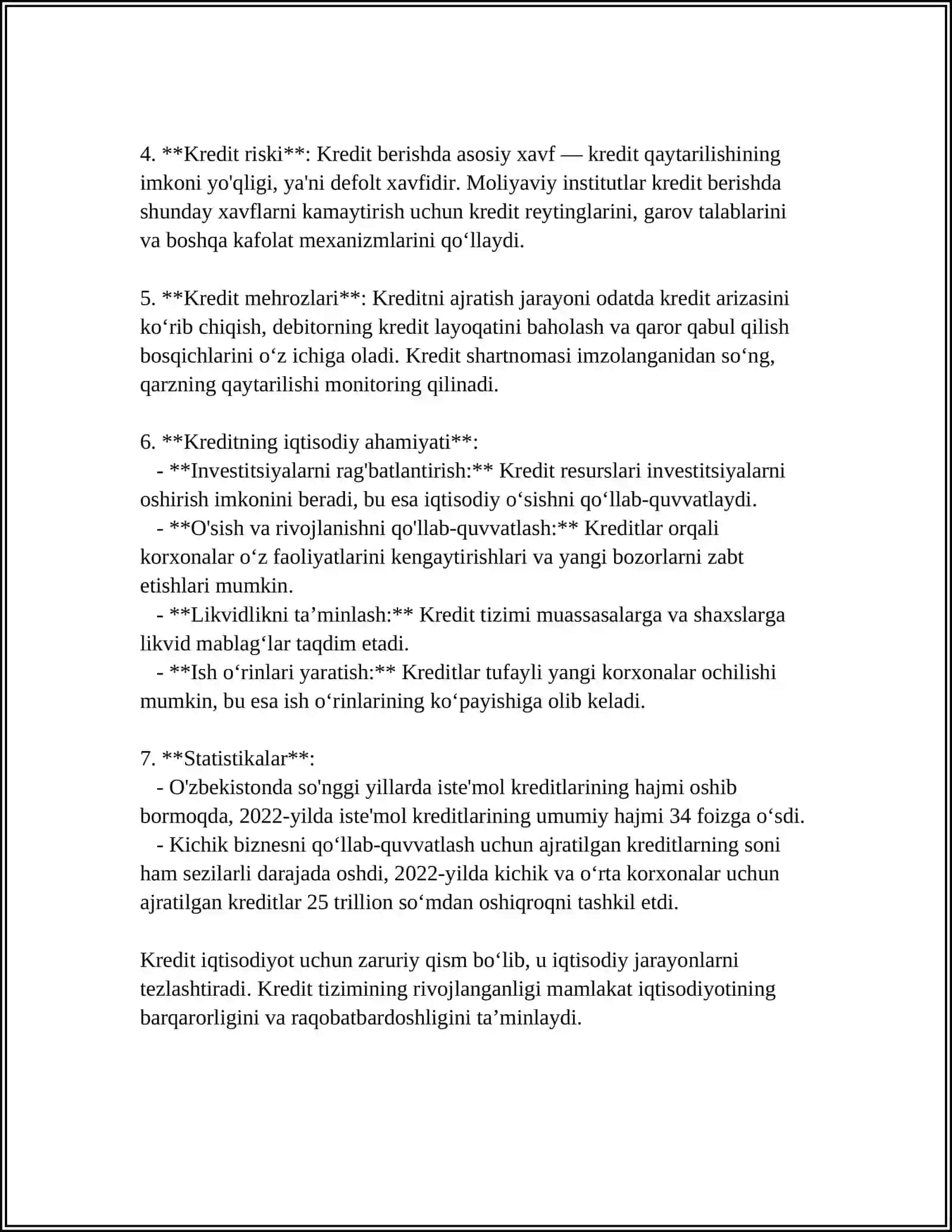 KREDITNING FUNKSIYALARI VA TAMOYILLARI 4