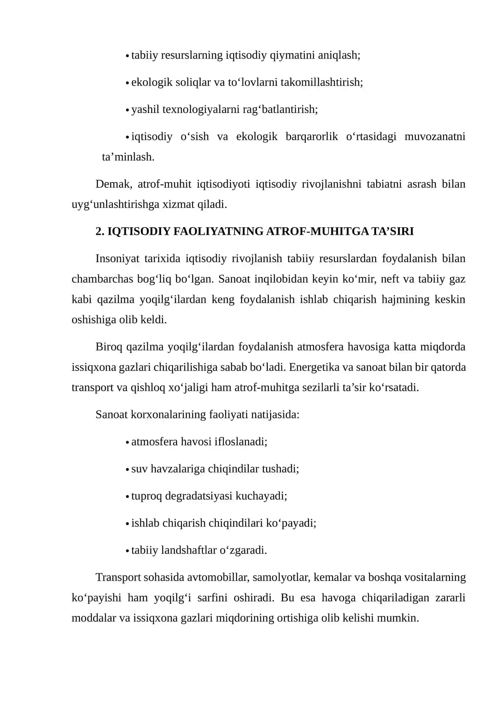 ATROF-MUHIT IQTISODIYOTI VA IQLIM O‘ZGARISHINING ISTIQBOLLARI 4