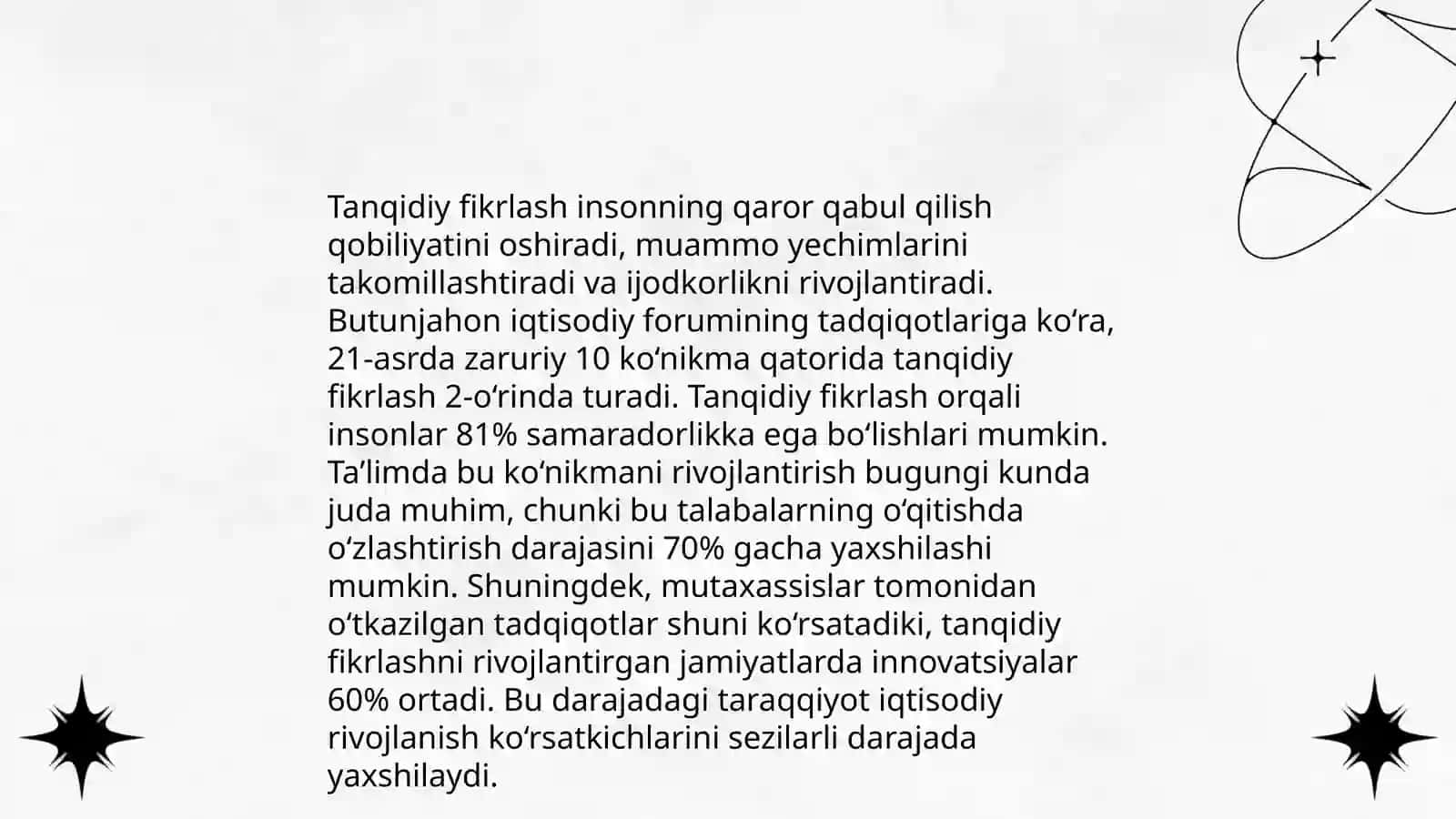 Kreativ va tanqidiy fikrlash xususiyatlari 4