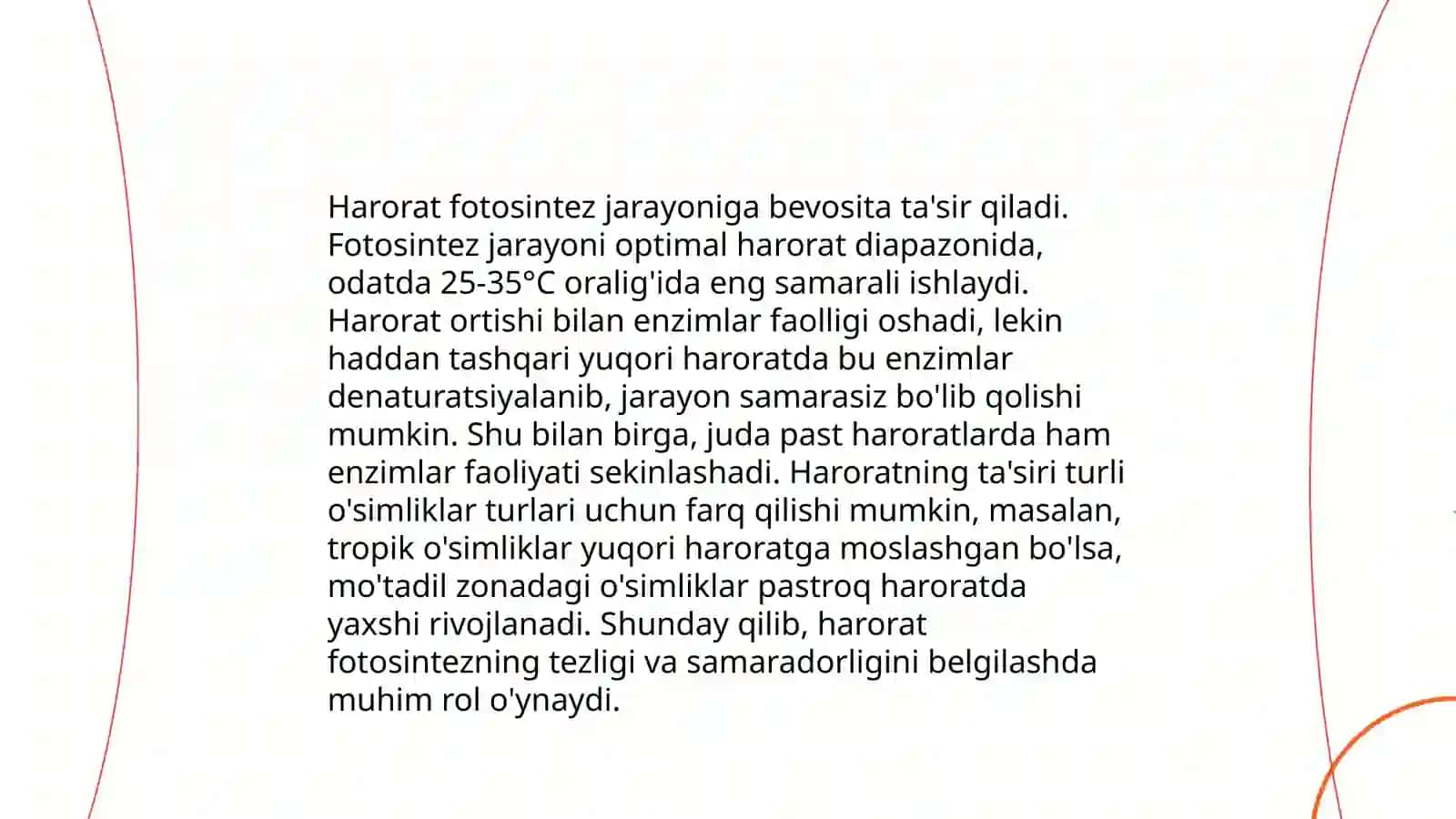 Cheklovchi omillar: Organizm xayoti uchun namlik, haroratning ahamiyati 4