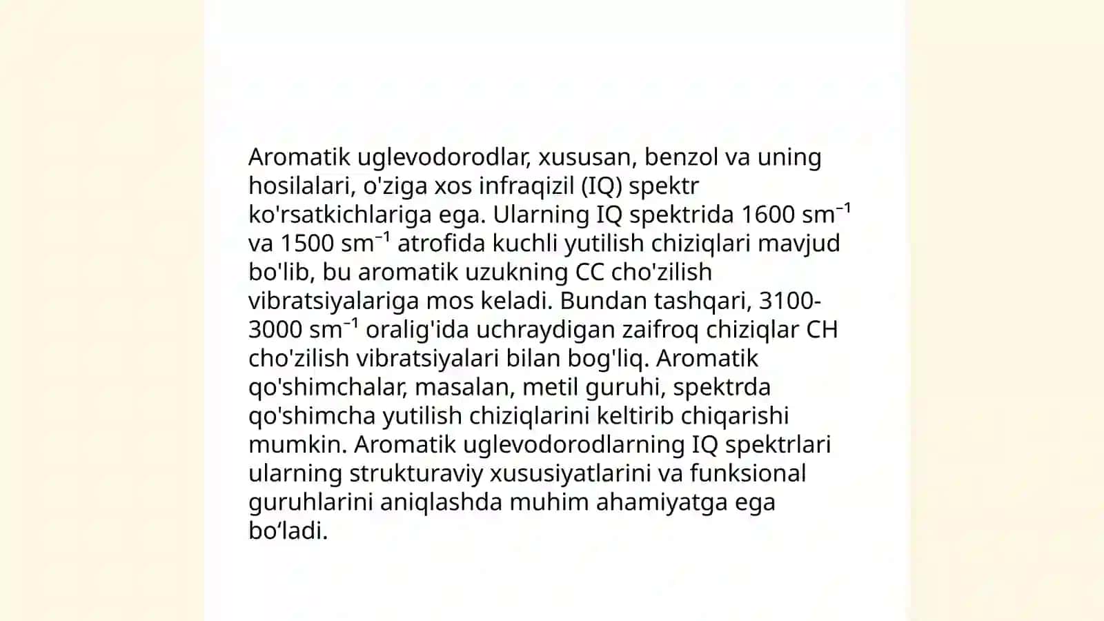Aromatik birikmalar: IQ spektral tahlili 4