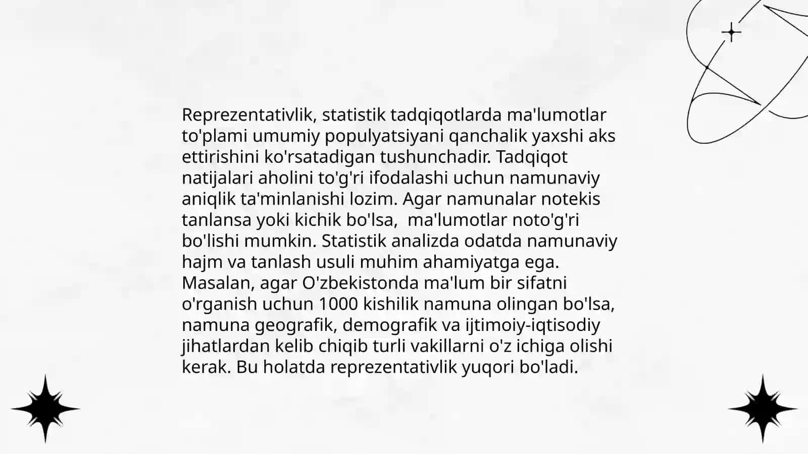 Test meyyorlari (norma)larning reprezentativligi 4