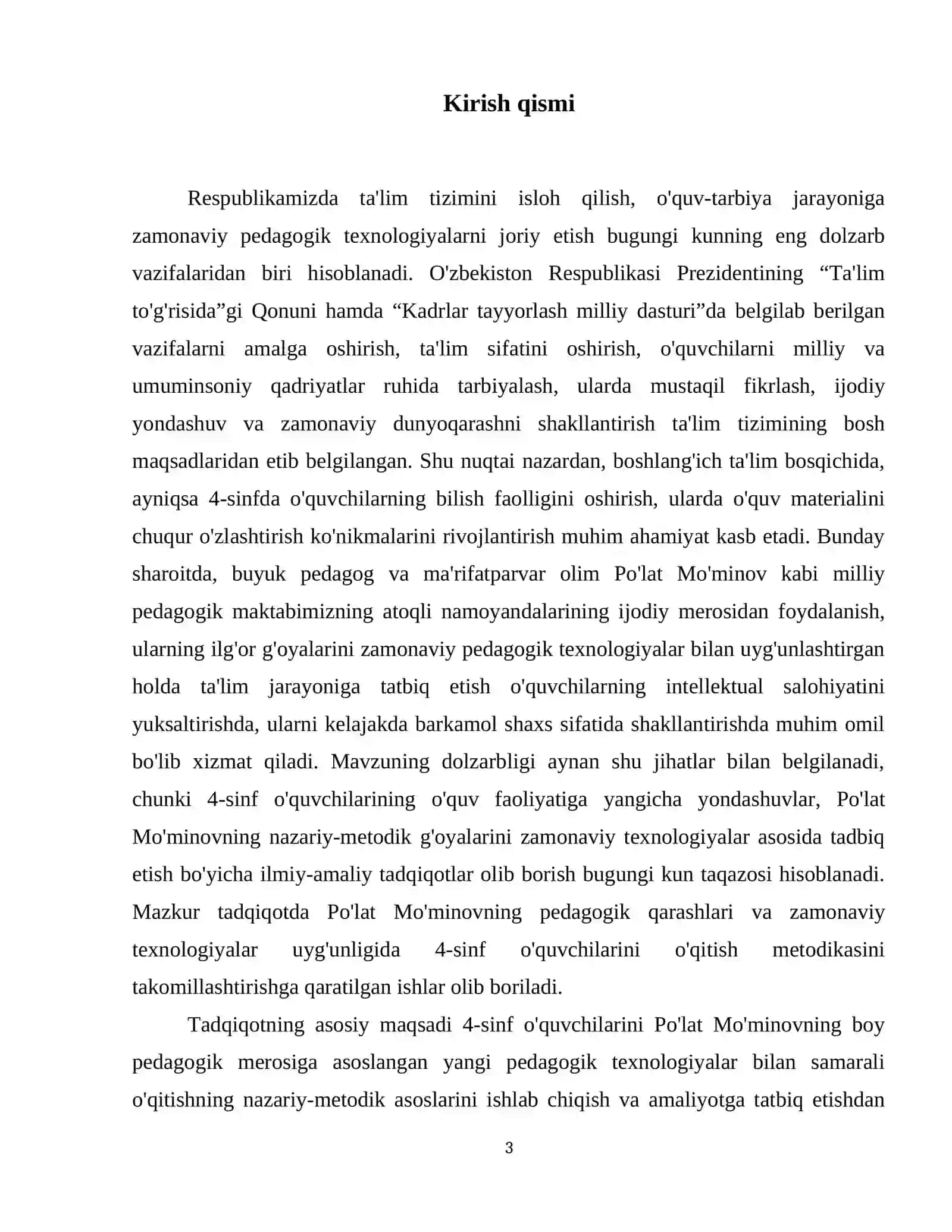 4-SINFDA PO'LAT MO'MINILODI YANGI  PEDAGOG TEXNOLOGIYALAR ORQALI O'QITISH METODIKASI 4