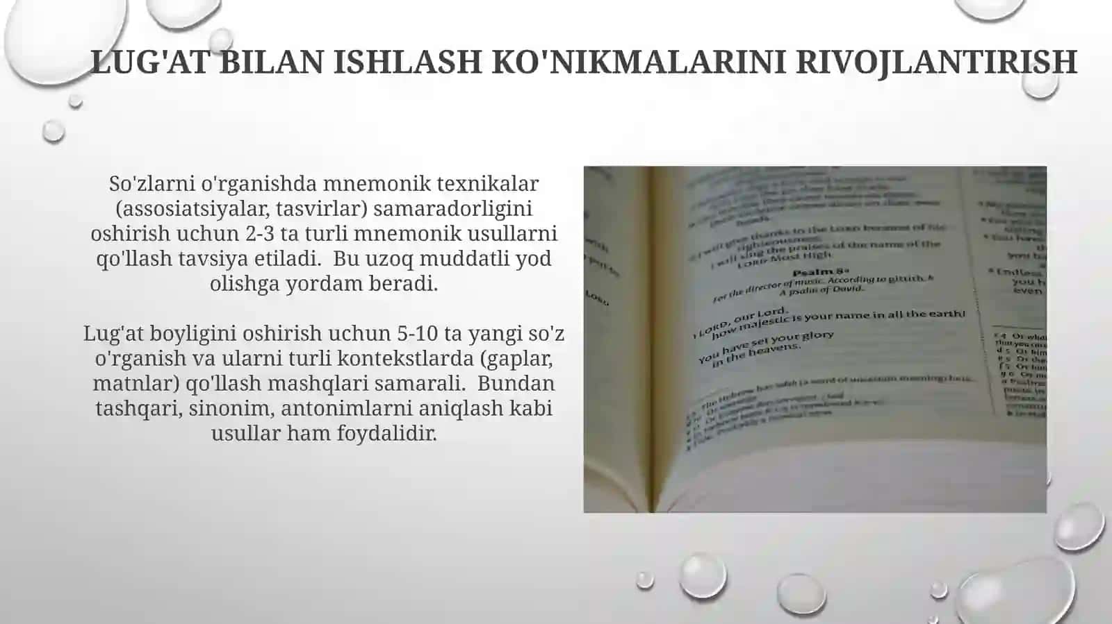 Savod o'rgatish darslarida lug'at ustida ishlash 4