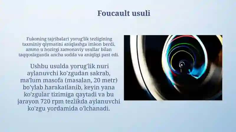 Yorug'lik tezligini o'lchash usullari 4